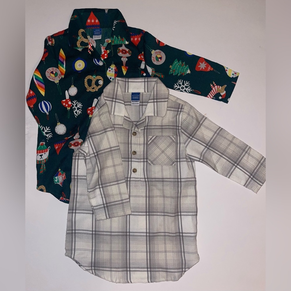 Old Navy Holiday 2022 Toddler Flannel Nightgowns 12-18 MO